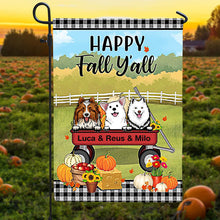 Happy Fall Y'All, Up To 5 Dogs - Fall Autumn Gift, Personalized Garden Flag Dog Lovers