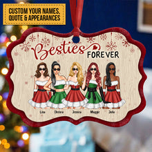 Besties Forever - Personalized Aluminum/ Wooden Ornament - Christmas, Birthday, Loving Gift For Besties, Friends, BFFs