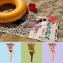 Personalized Beach Towel - Bunned And Tipsy - Custom Beach Towel For Besties, Family, Lovers