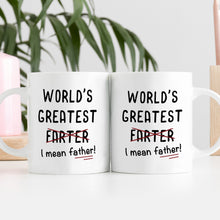 Funny Dad Coffee Mug Ceramic Coffee Cups, World's Greatest Farter I Mean Father Water Cups, For Hot Or Cold Drinks Birthday Gifts, Father's Day Gifts