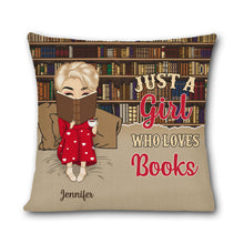 Reading Chibi Girl Just A Girl Who Loves Books - Personalized Custom Pillow