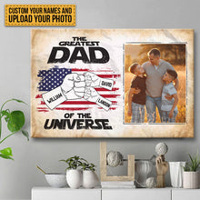 Custom Photo Personalized Custom Canvas The Greatest Dad Of The Universe Personalized Photo Wall Art