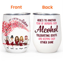 Another Year Of Bonding Over Alcohol With Besties - Personalized Wine Tumbler - Christmas New Year Gift For Besties, Sisters, Sistas