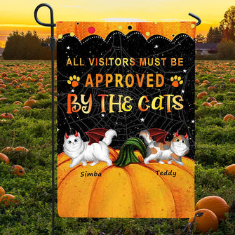 Visitors Approved By Cats Halloween Personalized Garden Flag