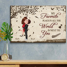 My Favorite Place Is Next To You - Valentine's Day Gifts Personalized Framed Canvas