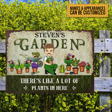 Gardening Chibi There's Like A Lot Of Plants In Here - Personalized Custom Classic Metal Signs