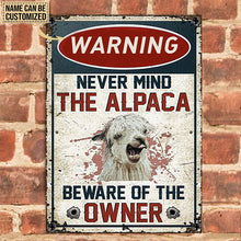 Alpaca Lovers Gift Beware Of The Owner Metal Sign-CUSTOMOMO