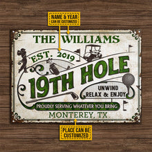 Personalized Golf 19th Hole Proudly Customized Classic Metal Signs-CUSTOMOMO