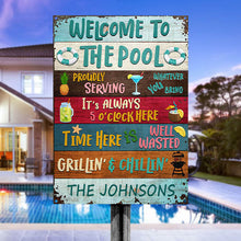 Swimming Pool Proudly Serving Grillin' Custom Classic Metal Signs-CUSTOMOMO