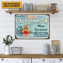 Laundry Room - Gift For Auntie And Mom And Grandma - Blue - Personalized Custom Classic Metal Signs