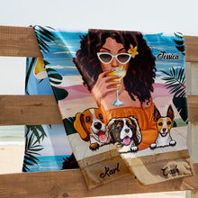 Personalized Custom Beach Towel Dog Mom Dog Lovers Summer Pattern