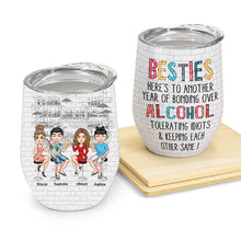 Another Year Of Bonding Over Alcohol - Personalized Wine Tumbler - Christmas, New Year Gift For Sistas, Sister, Besties, Best Friends, Soul Sisters