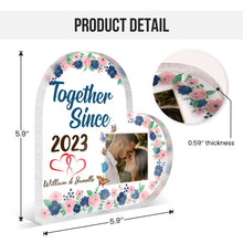 Custom Photo Together Since - Heart Shaped Acrylic Plaque - Gifts For Couples Personalized Custom Acrylic Plaque