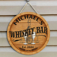 Whiskey Bar Wood Sign Home Bar Grill Accessories Personalized Custom Door Sign
