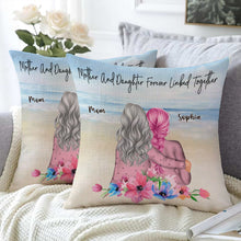 Mother & Daughter Forever Linked Together - Gifts For Mother, Daughter - Personalized Custom Pillow