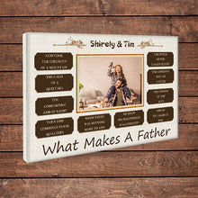 Custom Photo - God Took The Strength Of A Mountain What Makes A Father - Father's Day Gift - Customizable Photo Canvas