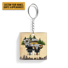 Personalized Custom Keychain Husband And Wife Camping Partners For Life - Gift For Camping Lovers