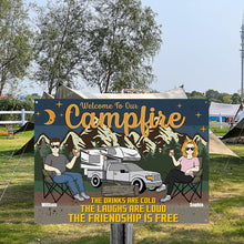 Welcome To Our Campfire - Camping Sign - Gift For Couple Personalized Custom Classic Metal Signs