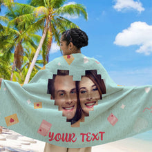 Custom Photo Summer Time With Love - Beach Towel - Couple Gift Personalized Custom Face Beach Towel