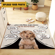 Custom Photo When Visiting Our House Please Remember - Pet Doormat - Lovely Puppies Gift For Pet Lovers Personalized Custom Doormat