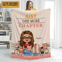 Personalized Custom Fleece Blanket A Girl Who Loves Books Reading - Gift For Book Lovers