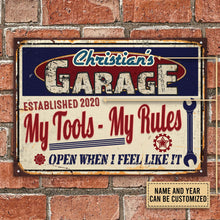 Personalized Auto Garage My Garage My Tools Customized Classic Metal Signs-CUSTOMOMO