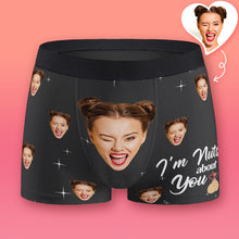 Custom Photo - I'm Nuts About You - Personalized Customized Man's Boxer Briefs - Gift For Husband Boyfriend - Valentines Day Gift