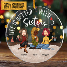 Besties Forever - Personalized Circle Acrylic Ornament - Christmas, New Year Gift For Sistas, Sister, Besties, Best Friends, Soul Sisters