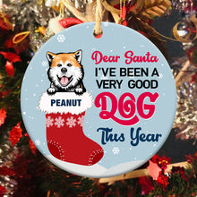 Dear Santa I've Been Good Dog Christmas Personalized Dog Decorative Christmas Ceramic Ornament