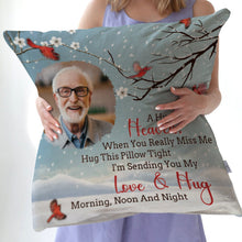 Custom Photo A Hug From Heaven - Memorial Pillow - Memorial Gift For Family, Friends Personalized Custom Pillow