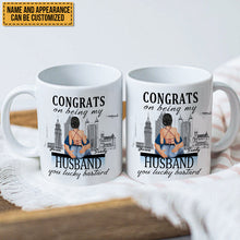 Congrats On Being My Husband Boyfriend You Lucky - Couple Mug - Gift For Boyfriend Husband - Customized Mug