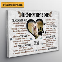 Custom Photo - Remember With Smiles Not Tears - Pet Canvas - Personality Customized Pet Canvas