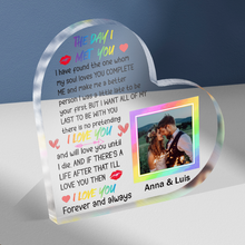 Custom Photo - You Complete Me - Personalized Customized Acrylic Plaque - Gift For Couple Lover - Valentine's Day Gift