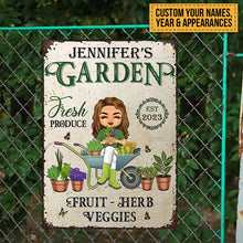 Garden Fresh Produce Herb & Veggies Sign - Personalized Custom Classic Metal Signs - Garden Signs - Gift For Garden Lovers