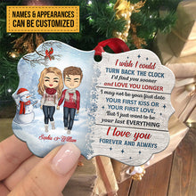 Christmas Couple Turn Back The Clock - Christmas Gift For Couple - Personalized Custom Wooden Ornament, Aluminum Ornament