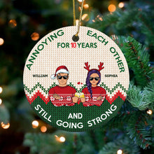 Annoying Each Other For Many Years - Personalized Ceramic Ornament - Christmas Gifts For Wife, Husband (GREEN)