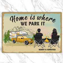 Home Is Where We Park It - Personality Customized Doormat - Gift For Camping Couple - Valentine's Day Gift For Husband Wife