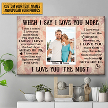 Custom Photo - I Say I Love You More Than The Distance Between Us - Couple Canvas - Personalized Custom Canvas Wall Art