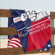 Personalized Custom Beach Towel Father And Kids Best Friends For Life Special Gift For Dad