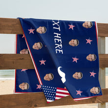 Custom Photo - The Father's Day Beach Towel US Flag Theme - Personalized Custom Beach Towel - Gift For Dad