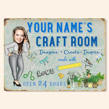 Custom Photo Craft Room Personalized Metal Sign - Gifts For Sewers - Birthday Gift Sewing Lover