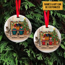 Personalized dog Christmas Ceramic Ornament gifts for dog lovers (PRINTED ON BOTH SIDES) - DOG & COUPLE
