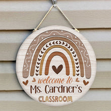 Personalized Teacher Door Sign | Classroom Door Sign | Teacher Rainbow Sign | Boho Classroom Decor | Teacher Welcome Sign | Teacher Gift