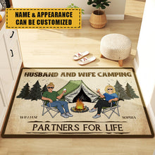 Camping Partners For Life Husband Wife Camping Couple - Personalized Custom Doormat