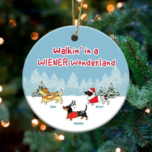Dog Christmas Dachshund Wiener Wonderland Personalized Dog Decorative Christmas Ornament