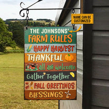 Autumn Farm Rules Fall Greetings, Harvest Season, Farmhouse, Farm Decor, Custom Classic Metal Signs