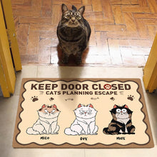 Keep Door Closed Cats Planning Escape - Cat Personalized Custom Doormat Gifts For Cat Lovers