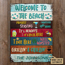 Proudly Serving Whatever Custom Classic Metal Signs, Beach House Decor-CUSTOMOMO