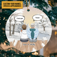 Memorial Conversation I Miss You - Personalized Ceramic Ornament, Christmas Gift For Family, Couple, Gift For Loss Of A Loved One, Memorial Gift, Sympathy Gift