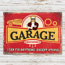 Personalized Auto Mechanic Garage Gift For Dad And Grandpa - I Can Fix Anything - Personalized Custom Classic Metal Signs